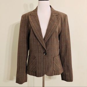 Vintage Brown Glen Plaid Blazer Jacket Size 8